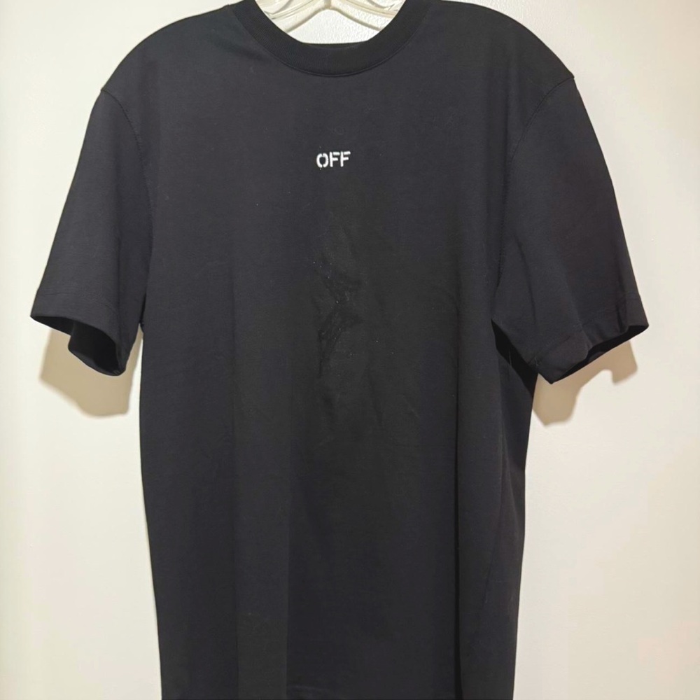 Off White Stitched Tee - white and black